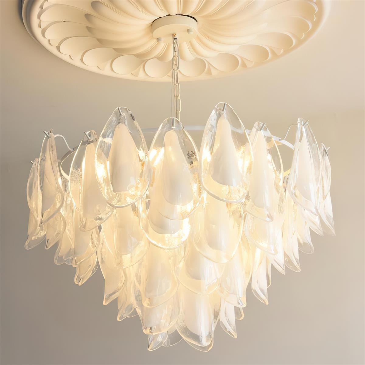 Caia Murano Glass Chandelier for Living Room - Zelno Lighting