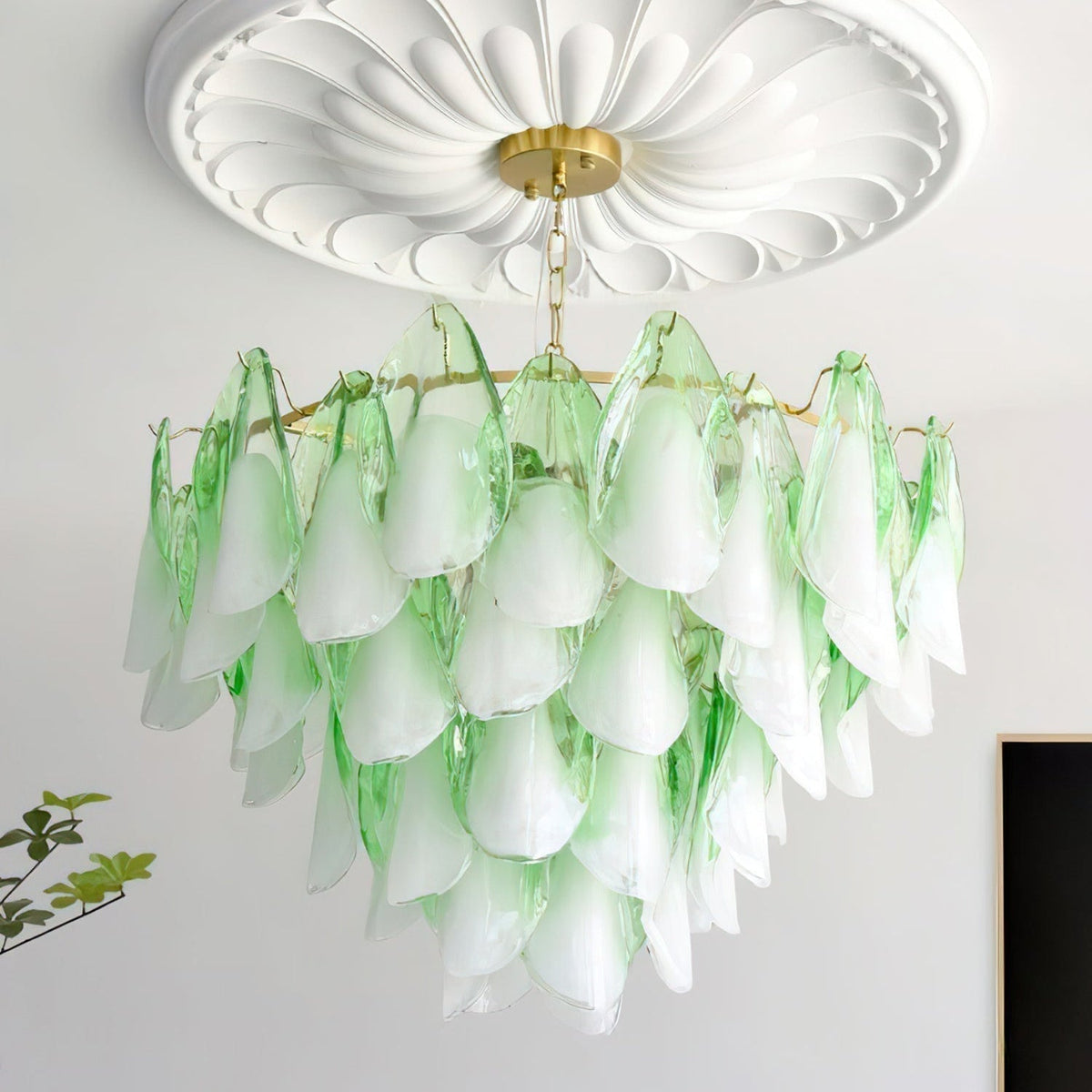 Caia Murano Glass Chandelier for Living Room - Zelno Lighting