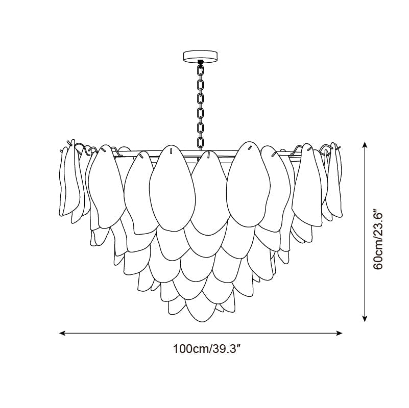 Caia Murano Glass Chandelier for Living Room - Zelno Lighting