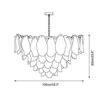 Caia Murano Glass Chandelier for Living Room - Zelno Lighting