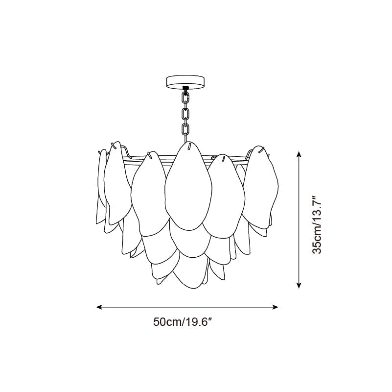 Caia Murano Glass Chandelier for Living Room - Zelno Lighting