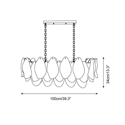 Caia Murano Glass Chandelier for Living Room - Zelno Lighting