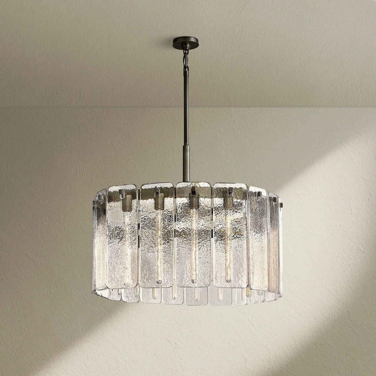 Calafz Glass Round Chandelier 36" - Zelno