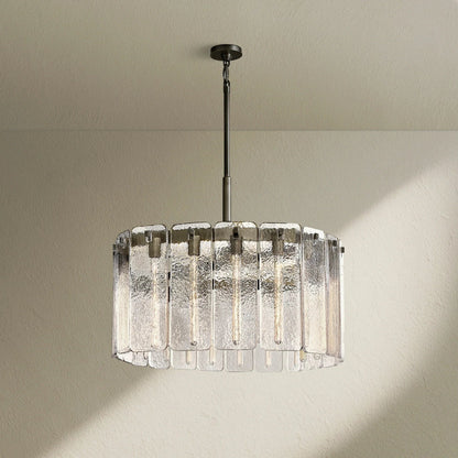 Calafz Glass Round Chandelier 36" - Zelno
