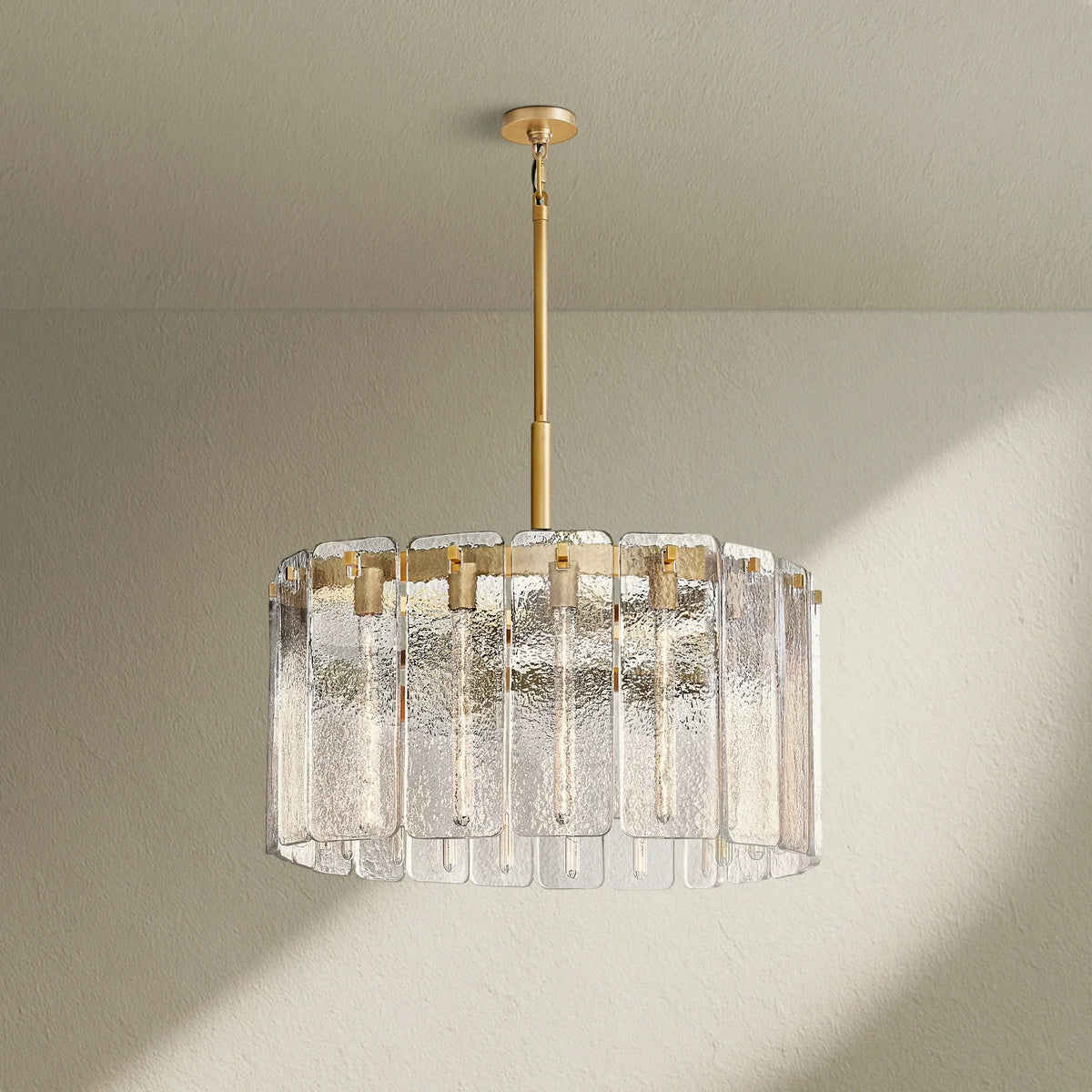 Calafz Glass Round Chandelier 36" - Zelno