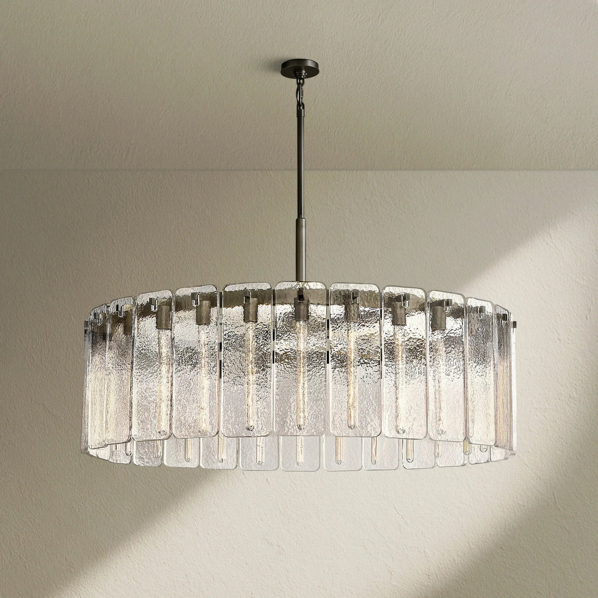 Calafz Glass Round Chandelier 48" - Zelno