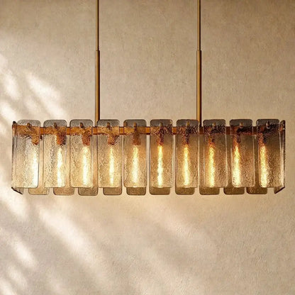 Calametta Glass Rectangular Chandelier - Zelno