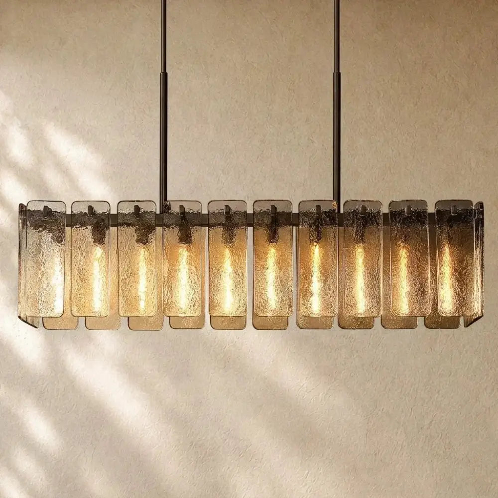 Calametta Glass Rectangular Chandelier - Zelno