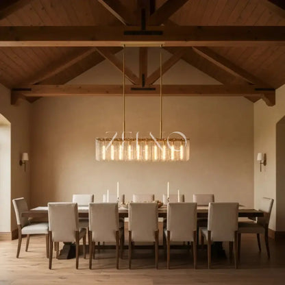 Calametta Glass Rectangular Chandelier - Zelno