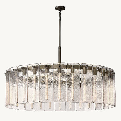 Calamette Striated Glass Round Chandelier 48" - Zelno