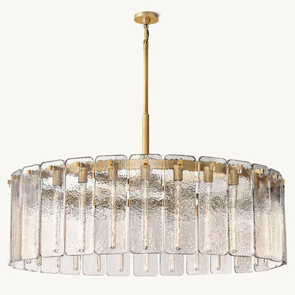 Calamette Striated Glass Round Chandelier 48" - Zelno