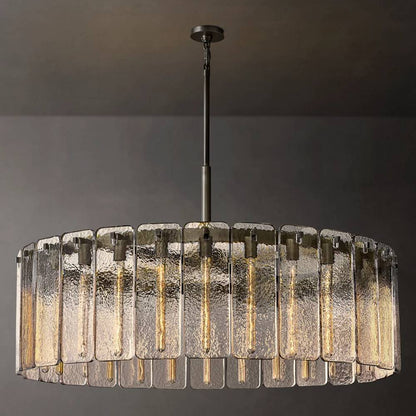 Calamette Striated Glass Round Chandelier 48" - Zelno