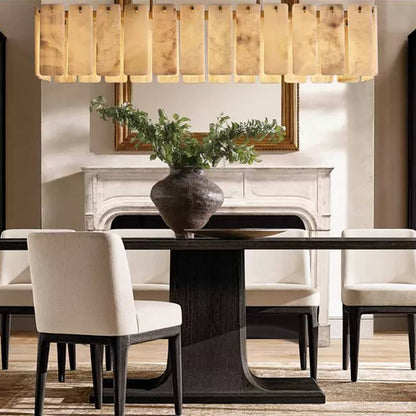 Calamette Striated Onyx Rectangular Chandelier 60" - Zelno