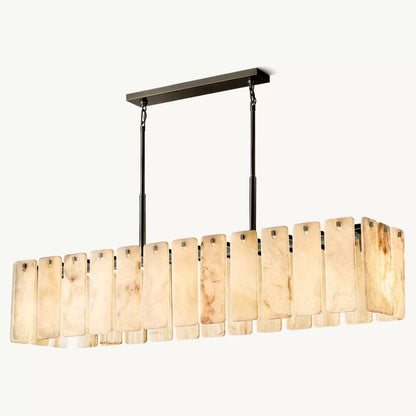 Calamette Striated Onyx Rectangular Chandelier 74" - Zelno