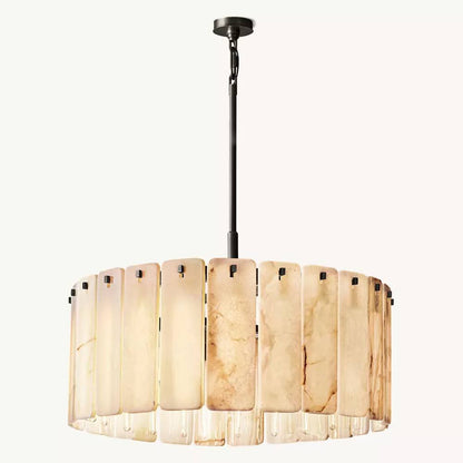 Calamette Striated Onyx Round Chandelier 36" - Zelno