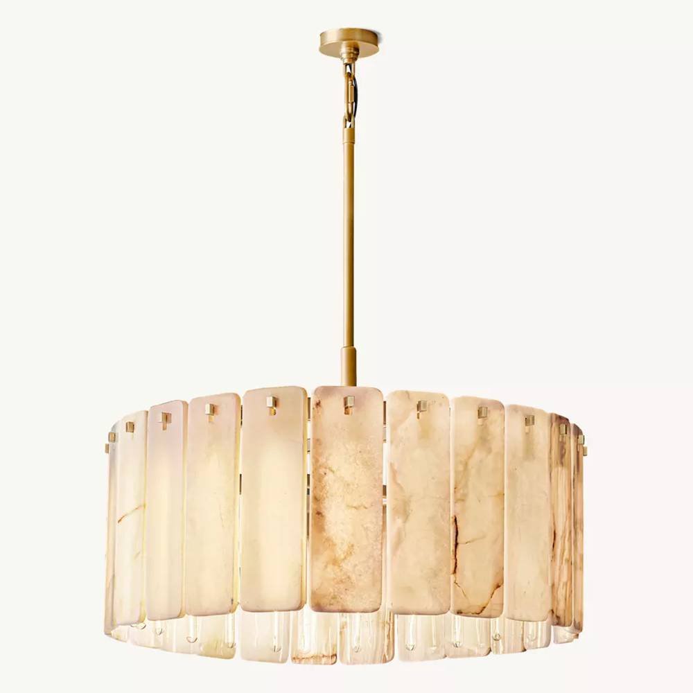 Calamette Striated Onyx Round Chandelier 36" - Zelno