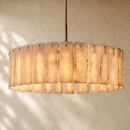 Calamette Striated Onyx Round Chandelier 48" - Zelno