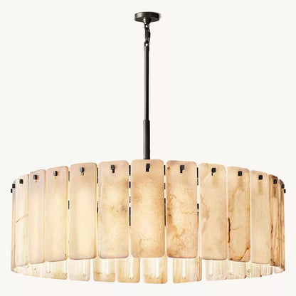 Calamette Striated Onyx Round Chandelier 48" - Zelno