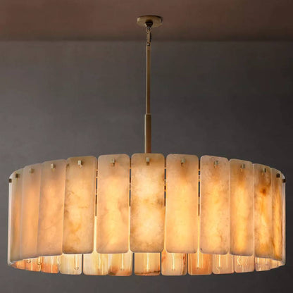 Calamette Striated Onyx Round Chandelier 48" - Zelno