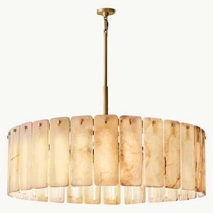 Calamette Striated Onyx Round Chandelier 48" - Zelno