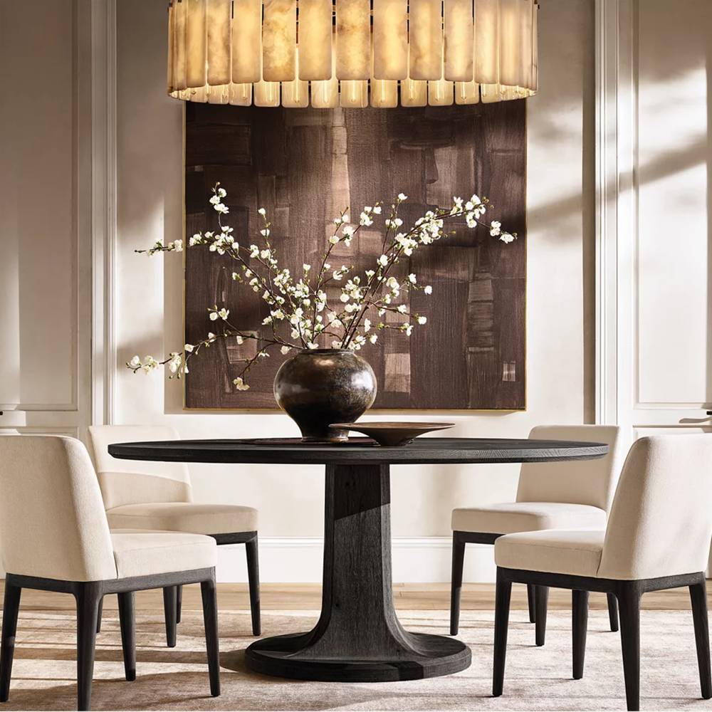 Calamette Striated Onyx Round Chandelier 48" - Zelno