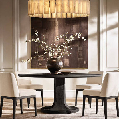 Calamette Striated Onyx Round Chandelier 48" - Zelno