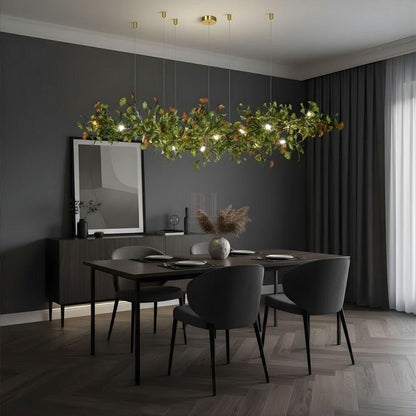 Calla Ginko Leaf Linear Chandelier - Zelno Lighting