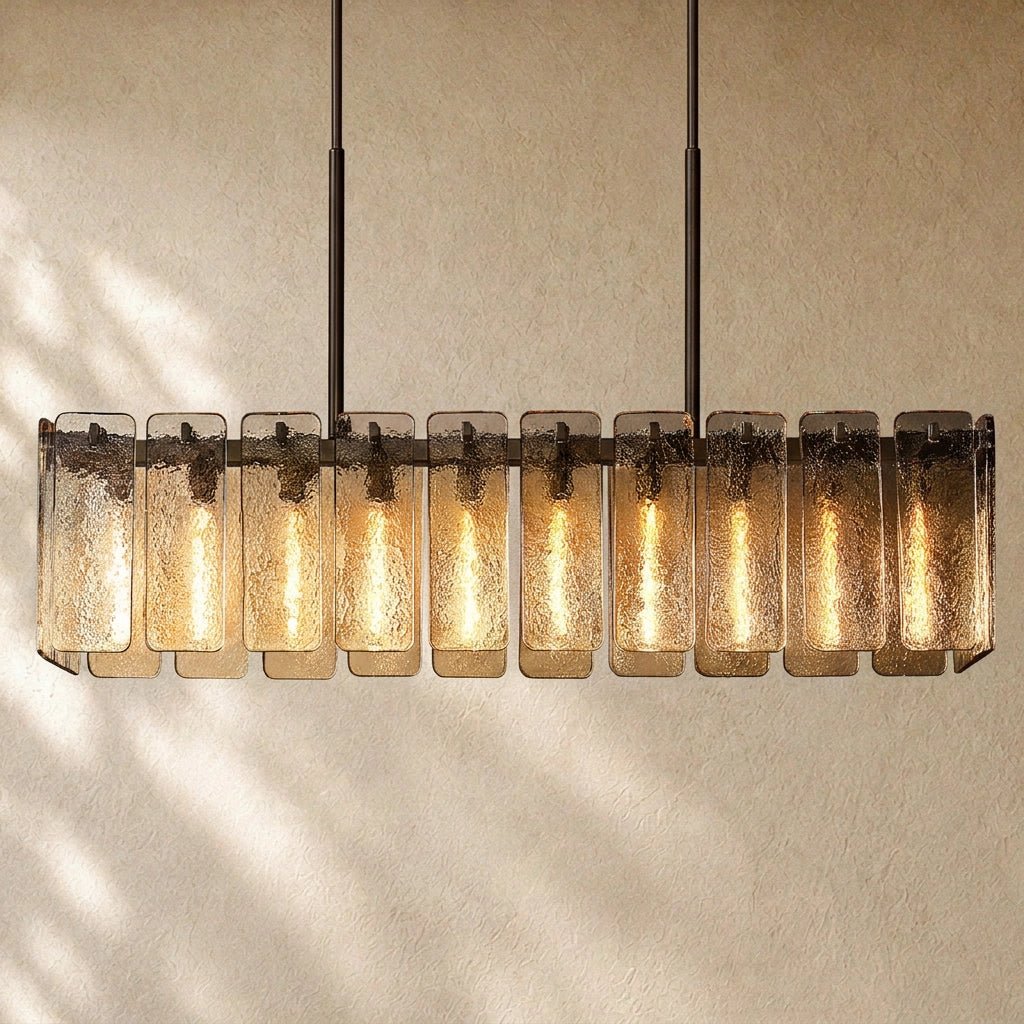 Calomota Glass Rectangular Chandelier 60", 72" - Zelno