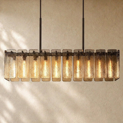 Calomota Glass Rectangular Chandelier 60", 72" - Zelno