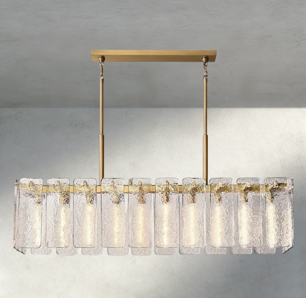 Calomota Glass Rectangular Chandelier 60", 72" - Zelno
