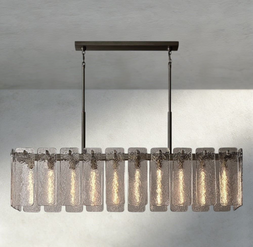 Calomota Glass Rectangular Chandelier 60", 72" - Zelno