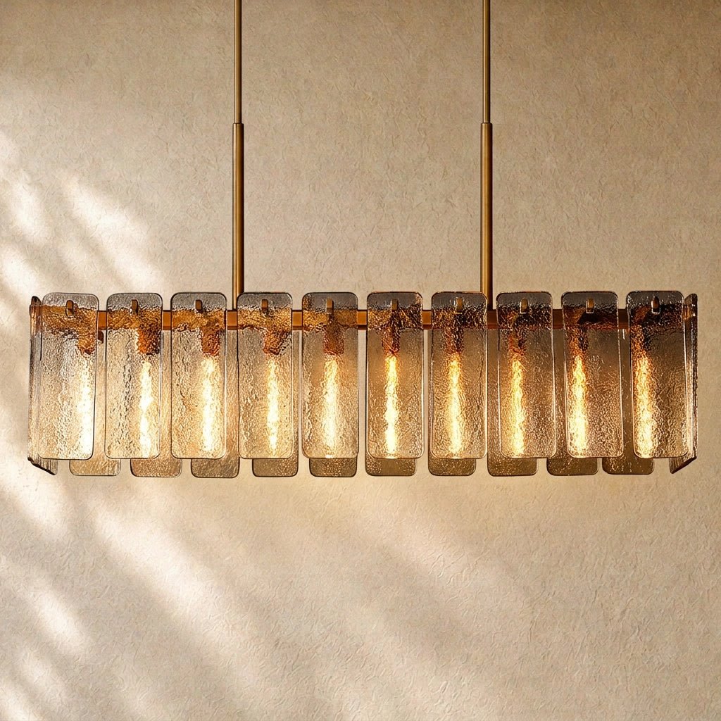 Calomota Glass Rectangular Chandelier 60", 72" - Zelno