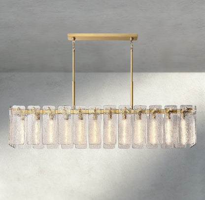 Calomota Glass Rectangular Chandelier 60", 72" - Zelno