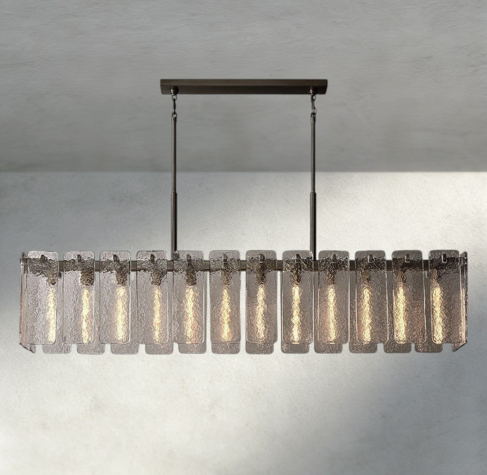 Calomota Glass Rectangular Chandelier 60", 72" - Zelno