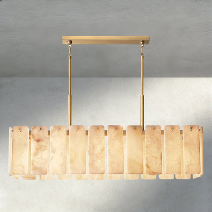 Calomota Onyx Rectangular Alabaster Chandelier 60", 74" - Zelno