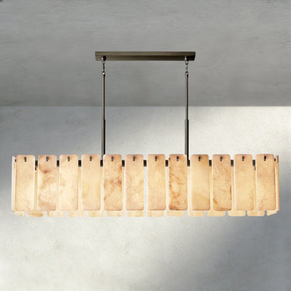 Calomota Onyx Rectangular Alabaster Chandelier 60", 74" - Zelno