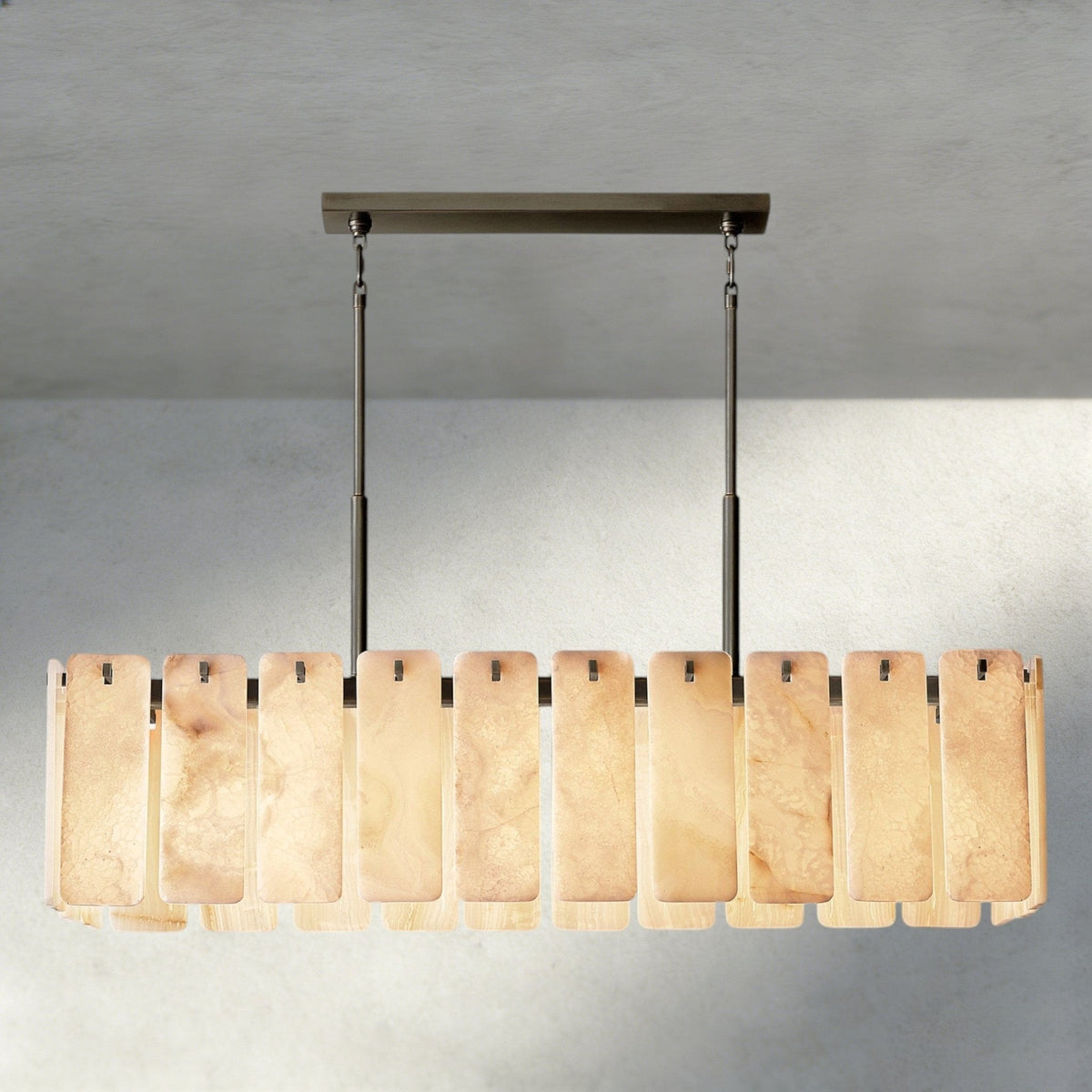 Calomota Onyx Rectangular Alabaster Chandelier 60", 74" - Zelno