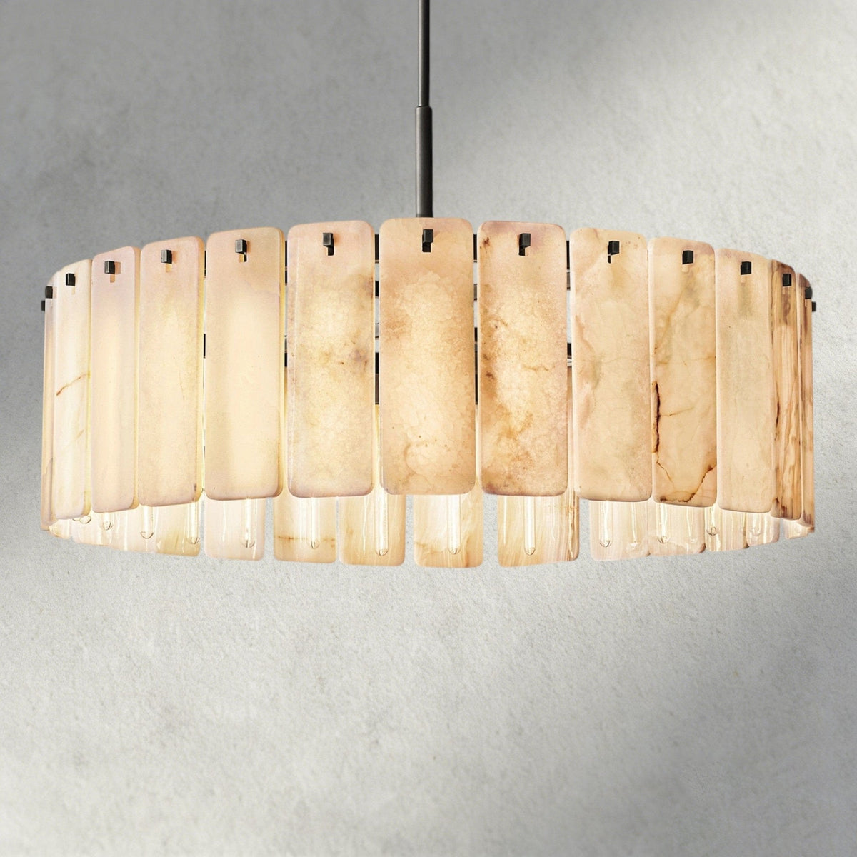 Calomota Onyx Round Alabaster Chandelier 36". 48", 60" - Zelno
