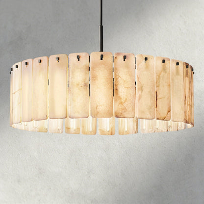 Calomota Onyx Round Alabaster Chandelier 36". 48", 60" - Zelno