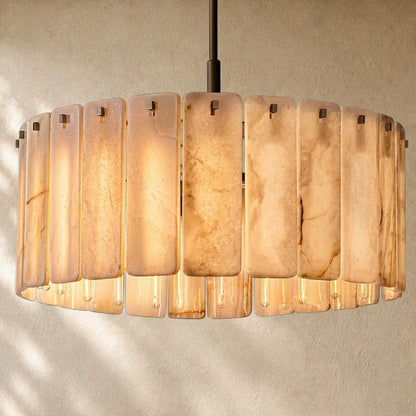 Calomota Onyx Round Alabaster Chandelier 36". 48", 60" - Zelno