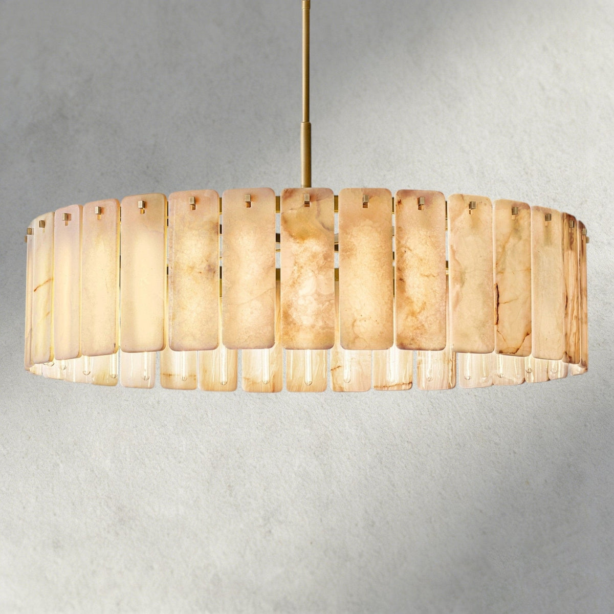 Calomota Onyx Round Alabaster Chandelier 36". 48", 60" - Zelno