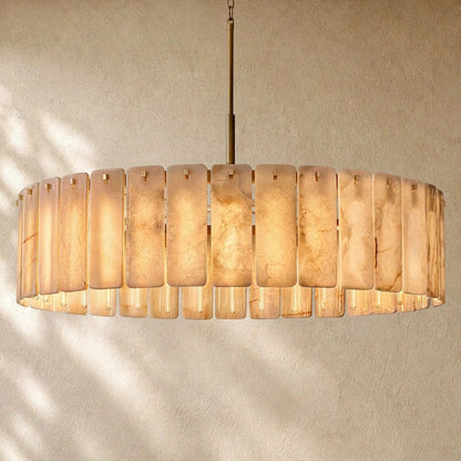 Calomota Onyx Round Alabaster Chandelier 36". 48", 60" - Zelno