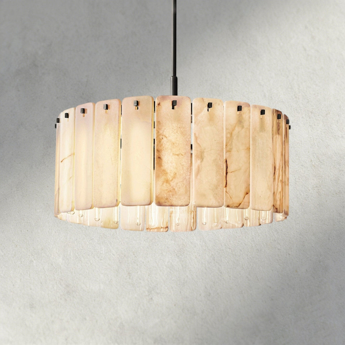 Calomota Onyx Round Alabaster Chandelier 36". 48", 60" - Zelno