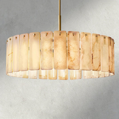 Calomota Onyx Round Alabaster Chandelier 36". 48", 60" - Zelno