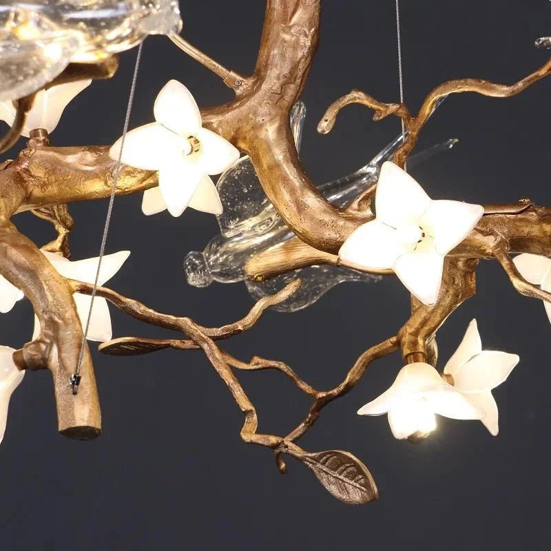 Calyx Bird Branch Chandelier for Dining Room - Zelno Lighting