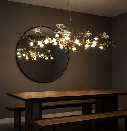 Calyx Bird Branch Chandelier for Dining Room - Zelno Lighting