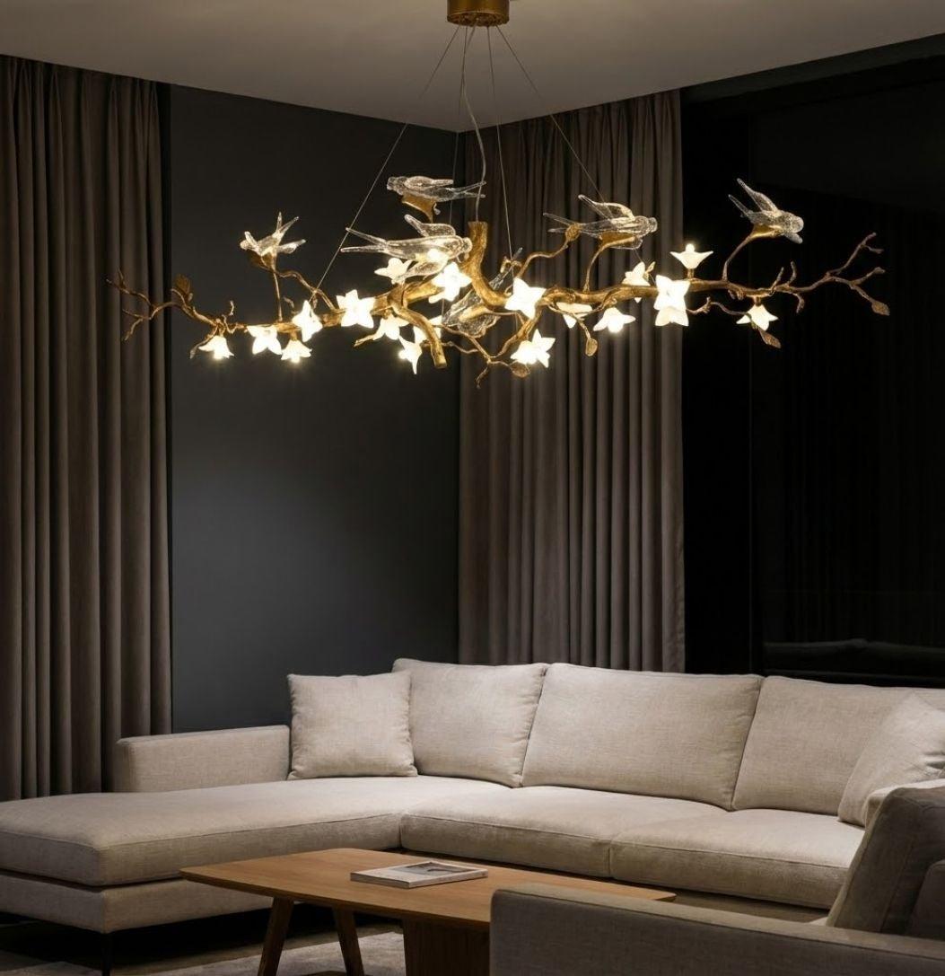 Calyx Bird Branch Chandelier for Dining Room - Zelno Lighting