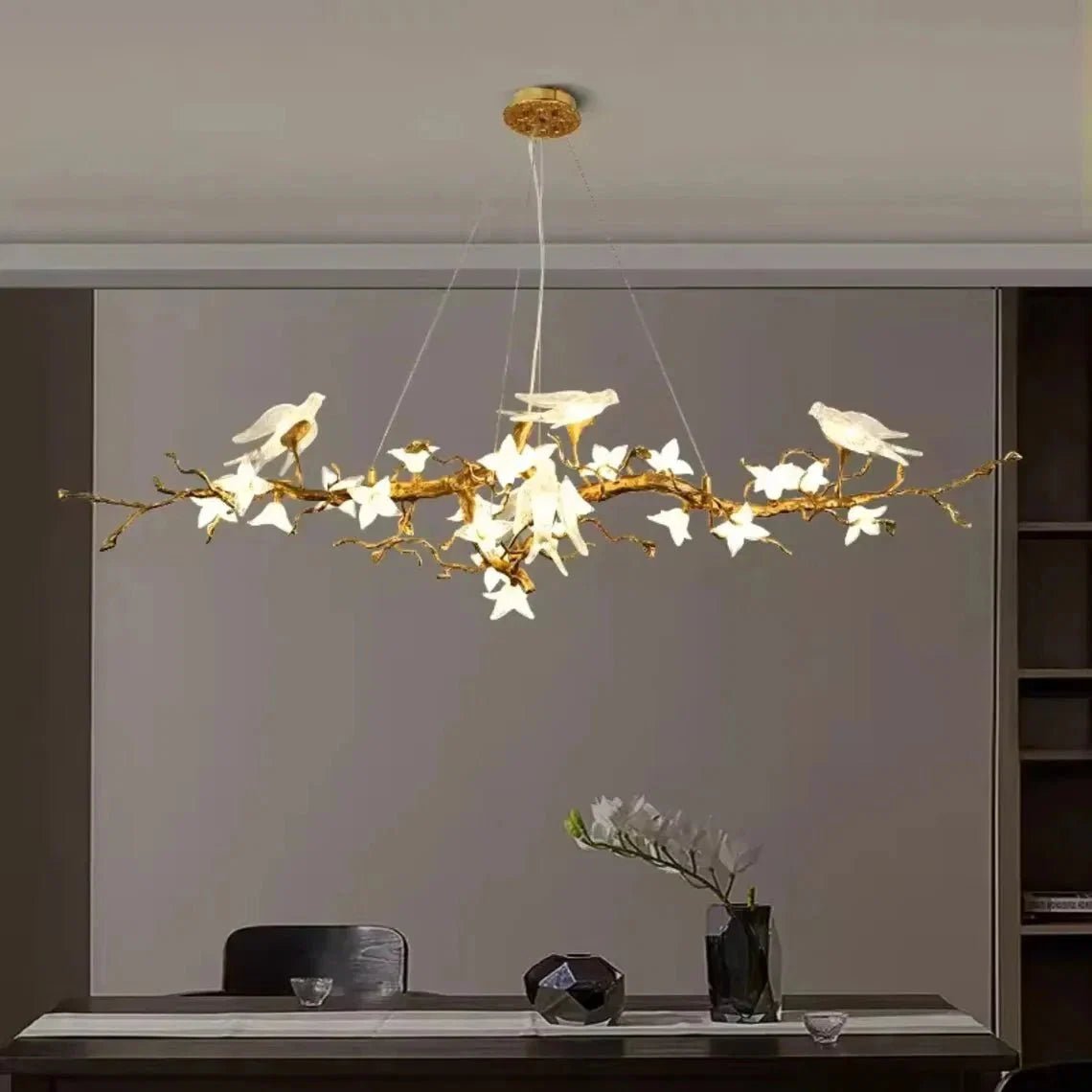 Calyx Bird Branch Chandelier for Dining Room - Zelno Lighting