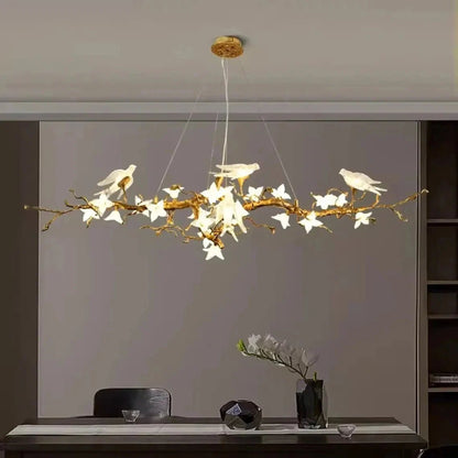 Calyx Bird Branch Chandelier for Dining Room - Zelno Lighting