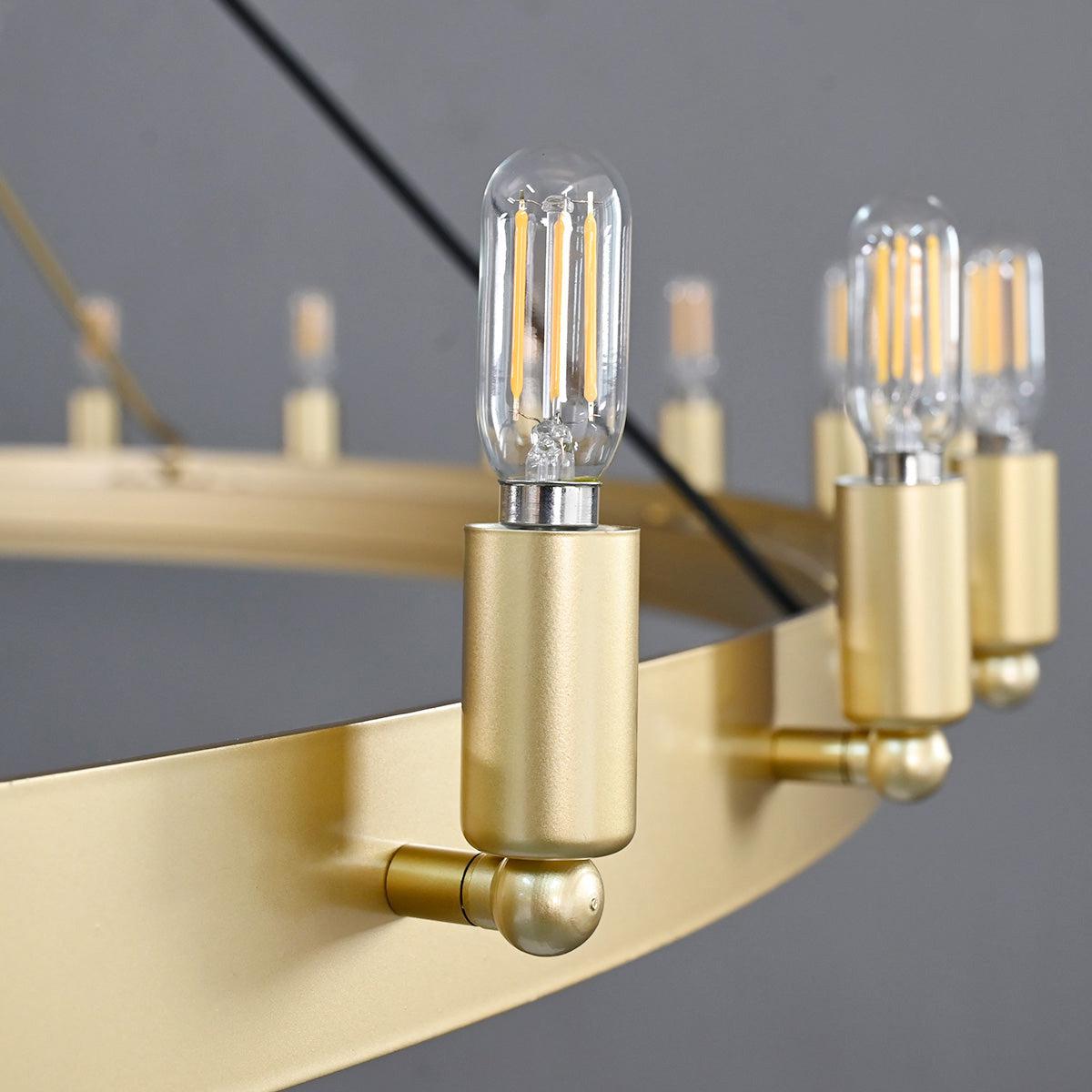 camafz Vintage Filament 2-Tier Round Chandelier 63'' - Zelno